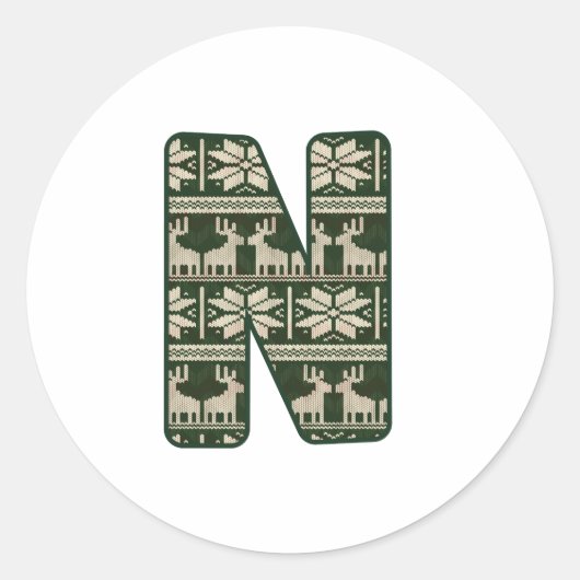 クリスマスアルファベット(14) ラウンドシール (正面)