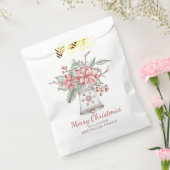 クリスマスアレンジメントとベル フェイバーバッグ (封をした状態)