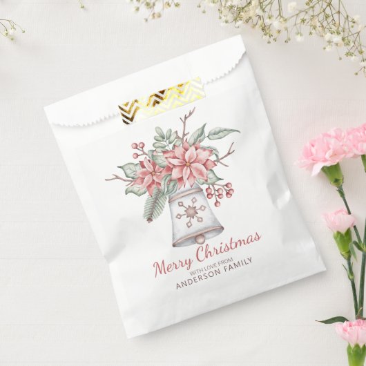 クリスマスアレンジメントとベル フェイバーバッグ (封をした状態)