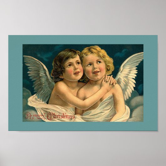 クリスマスアングルヴィンテージアートポスター ポスター (正面)