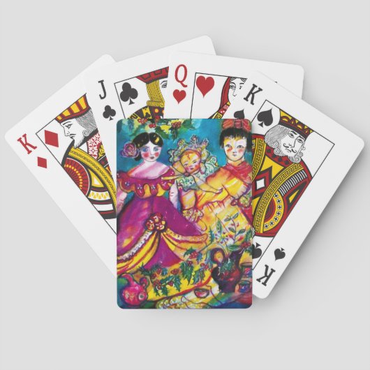 クリスマスアンティークの飾り付きの美しい人形 トランプ (裏面)