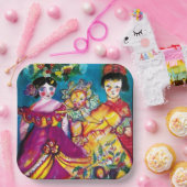 クリスマスアンティークの飾り付きの美しい人形 ペーパープレート (パーティー)