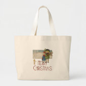 クリスマスアンティーク子どもイラストレーション1920 ラージトートバッグ (正面)