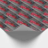 クリスマスアンティーク消防車おもちゃ ラッピングペーパー (角)