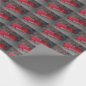 クリスマスアンティーク消防車ワゴン ラッピングペーパー (角)