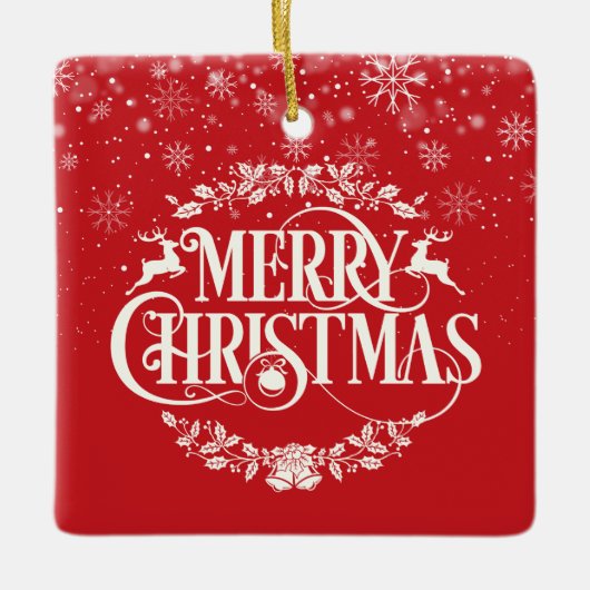 クリスマスアント、アンティ定義スクリプトホリデーズ セラミックオーナメント (正面)