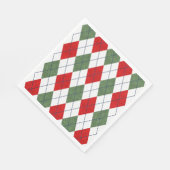 クリスマスアーガイルの色 スタンダードランチョンナプキン (角)