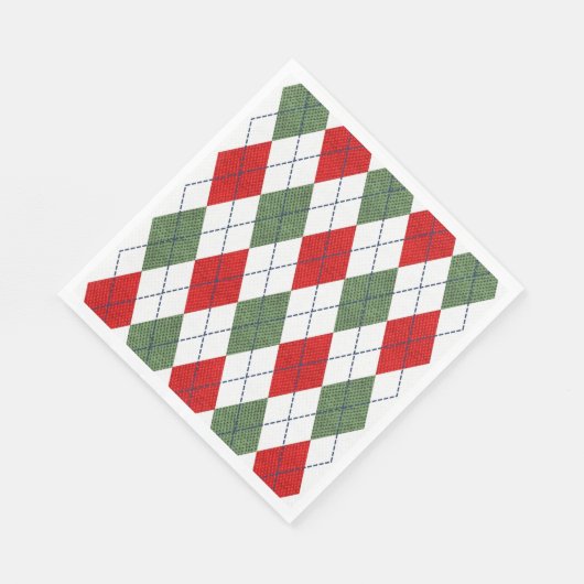クリスマスアーガイルの色 スタンダードランチョンナプキン (角)