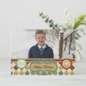 クリスマスアーガイルカスタマイズの写真カード シーズンカード (スタンド正面)