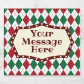 クリスマスアーガイルパターン ビールラベル (シングルラベル)