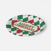 クリスマスアーガイルパターン ペーパープレート (アングル)