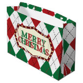 クリスマスアーガイルパターン ラージペーパーバッグ (裏面アングル)