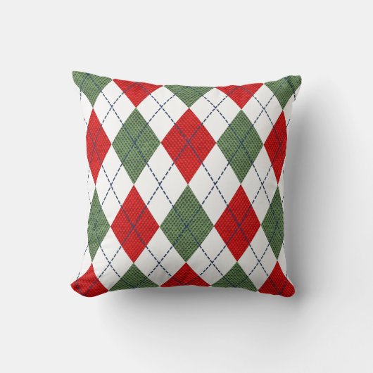 クリスマスアーガイル枕 クッション (正面)