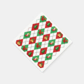 クリスマスアーガイル飾 スタンダードカクテルナプキン (角)