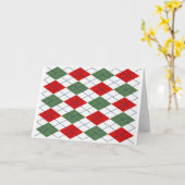 クリスマスアーガイル カード (黄色い花)