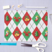 クリスマスアーガイル 薄葉紙 (クラフト)