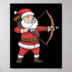 クリスマスアーチェリーアローボウ狩りサンタクロース ポスター