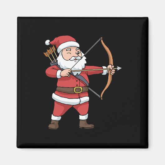 クリスマスアーチェリーアローボウ狩りサンタクロース マグネット (正面)