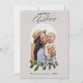 クリスマスアーチフォトウォーターカラーボタニカルホリデー ノートカード