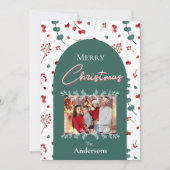 クリスマスアーチ植物観葉家族の写真 シーズンカード (正面)
