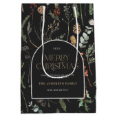 クリスマスアーチ水彩植物性フローラ包み ミディアムペーパーバッグ (裏面)