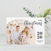 クリスマスアーチ1写真ミニマルモダンリストレッド シーズンカード (スタンド正面)