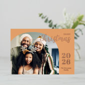 クリスマスアーチ1写真ミニマルモダンリスト金ゴールド 箔シーズンカード (立ち正面)