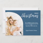 クリスマスアーチ2枚のミニマルモダンリストブルー シーズンカード (裏面)