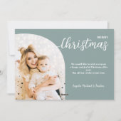 クリスマスアーチ2枚のミニマルモダンリストブルー シーズンカード (裏面)