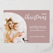 クリスマスアーチ2枚のミニマルモダンリストマウーブ 箔シーズンカード (裏面)