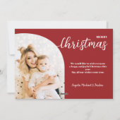 クリスマスアーチ2枚のミニマルモダンリスト赤 シーズンカード (裏面)