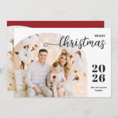 クリスマスアーチ2枚のミニマルモダンリスト赤 シーズンカード (正面/裏面)