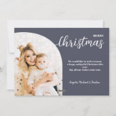 クリスマスアーチ2枚の写真ミニマルモダンリストグレー シーズンカード (裏面)