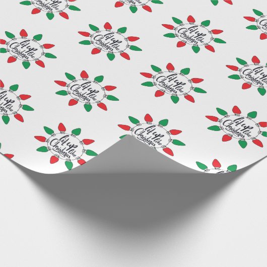 クリスマスアートクリスマスクリスマスグラフィックのようにライトアップ引用文 ラッピングペーパー (角)