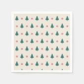 クリスマスアートパターン1小さなクリスマスツリー スタンダードカクテルナプキン (正面)