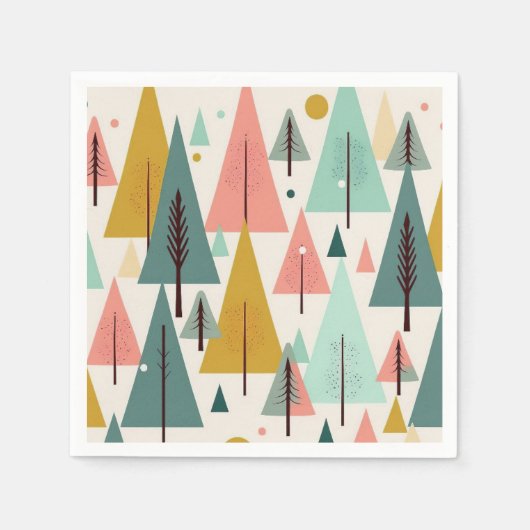 クリスマスアートプラントアートワンリトルクリスマスツリー スタンダードカクテルナプキン (正面)