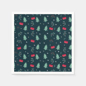 クリスマスアートプラントアートワンリトルクリスマスツリー スタンダードカクテルナプキン (正面)