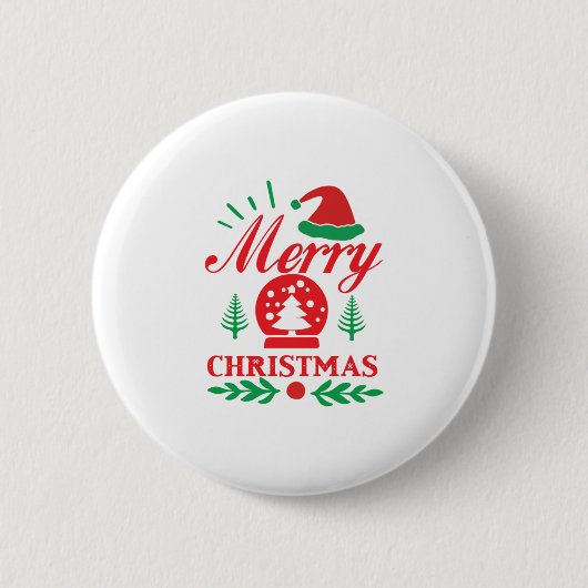 クリスマスアートメリークリスマス 缶バッジ (正面)