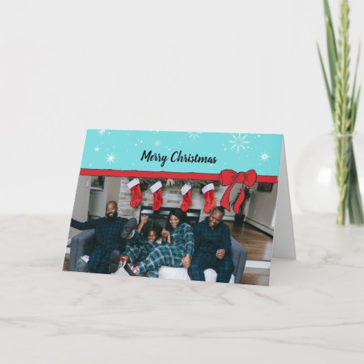 クリスマスアートユニークホリデーフォトカードパーソナル カード (正面)