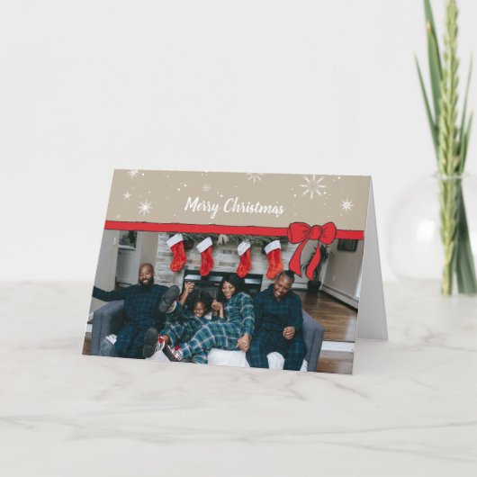 クリスマスアートユニークホリデーフォトカードパーソナル カード (正面)