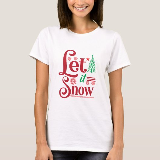 クリスマスアートレットイズスノー Tシャツ (正面)