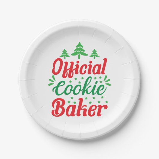 クリスマスアート公式クッキーベイカー ペーパープレート (正面)