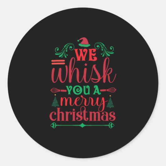 クリスマスアート我々は聖降誕祭のお目出度う ラウンドシール (正面)