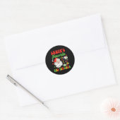 クリスマスアート絵を描先生サンタお気に入りのーAr ラウンドシール (封筒)