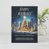 クリスマスアーバンスカイライン雪ビジネスのロゴqrコード シーズンカード (スタンド正面)