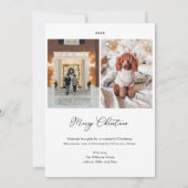 クリスマスアールデコラインアートグリーンフォトホリデー 招待状 (裏面)