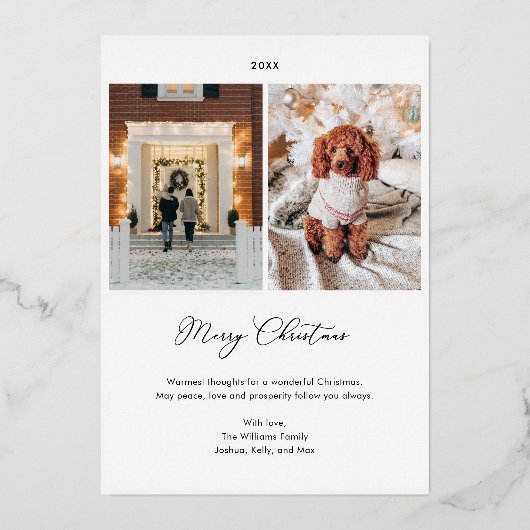 クリスマスアールデコラインアートテラコッタフォト金ゴールド 箔シーズンカード (裏面)