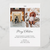 クリスマスアールデコラインアートトゥーペフォトバラ金ゴールド 箔シーズンカード (裏面)