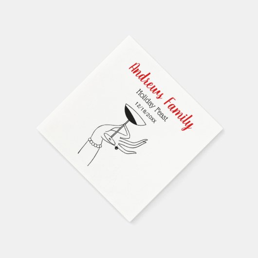 クリスマスアールデコレディーズホールディングシャンパングラス スタンダードカクテルナプキン (角)