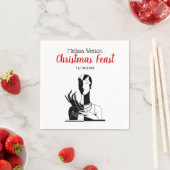 クリスマスアールデコレディーパールブラックトランプ スタンダードカクテルナプキン (インサイチュ)